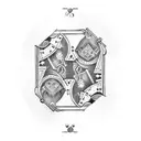 poker cards renaissance tattoo design idea