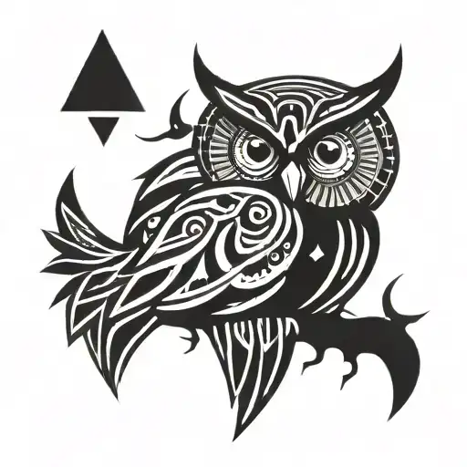totem owl  tattoo design idea