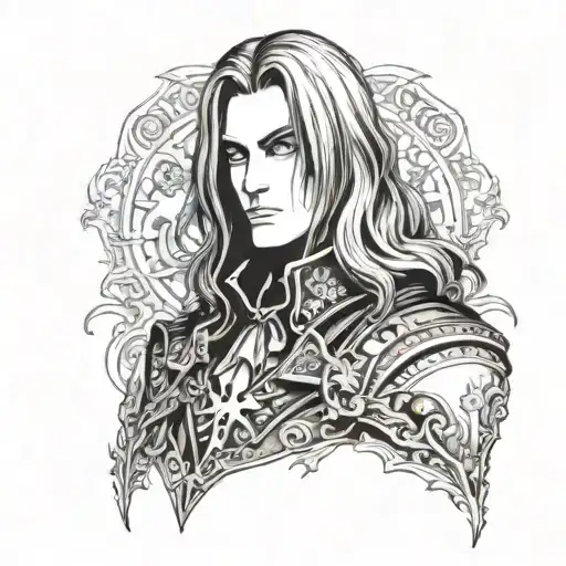 alucard portrait from castlevania tattoo design idea
