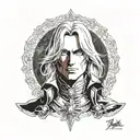 alucard portrait from castlevania tattoo design idea