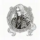 alucard portrait from castlevania tattoo design idea