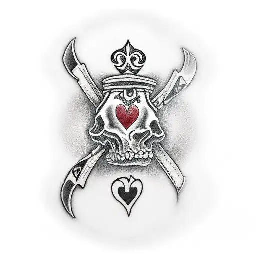 ace of hearts and jack of spades but jack is reaper tattoo design idea