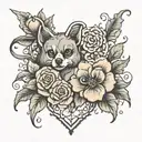 Abigail & Bailey with hearts and flowers small tattoo tattoo design idea