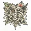 Abigail & Bailey with hearts and flowers small tattoo tattoo design idea