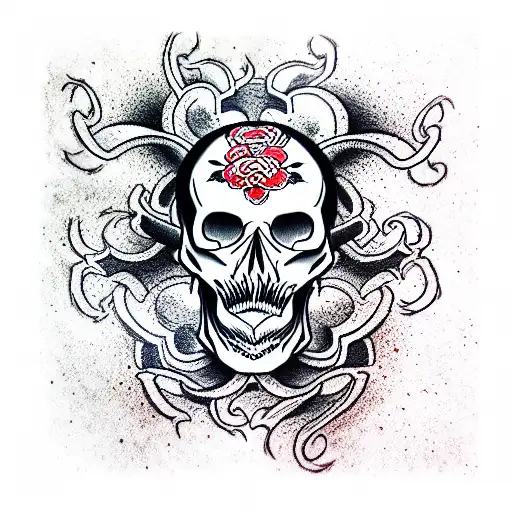 Skull tattoo design idea