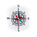 compass with coordinates  tattoo design idea