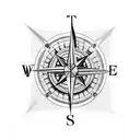 compass with coordinates  tattoo design idea