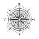 compass with coordinates  tattoo design idea