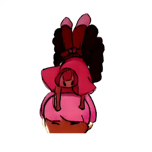 a girl in a pink dress tattoo design idea