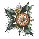 compass rose pointy  tattoo design idea