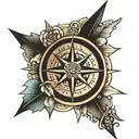 compass rose pointy  tattoo design idea