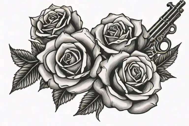 Gun Rose tattoo design idea