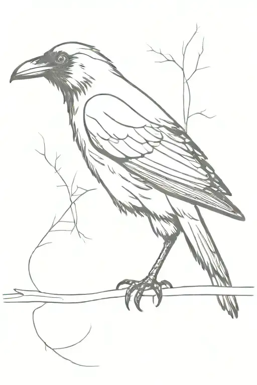 peg-leg crow tattoo design idea