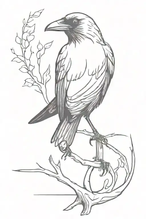 crow with a wooden peg leg tattoo design idea
