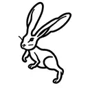 Leaping Rabbit with Rose  tattoo design idea