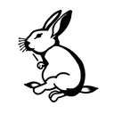 Leaping Rabbit with Rose  tattoo design idea