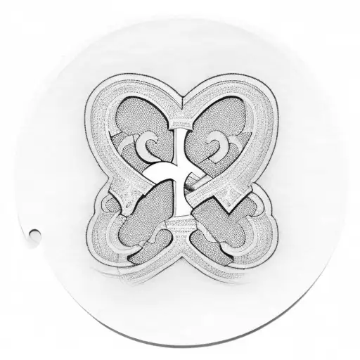 A heart-shaped puzzle piece with the initials of each family member tattoo design idea
