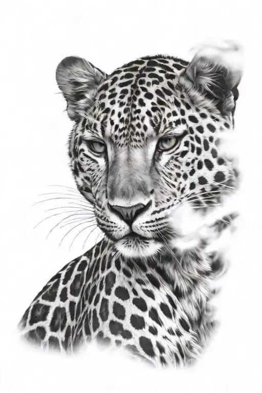 wise leopard in the shadow of the wind tattoo design idea