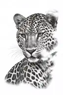 wise leopard in the shadow of the wind tattoo design idea