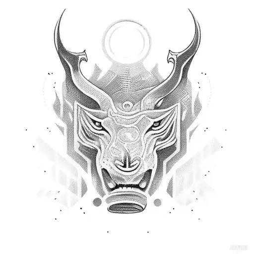 cave art hunt tattoo design idea