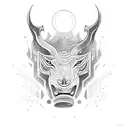 cave art hunt tattoo design idea