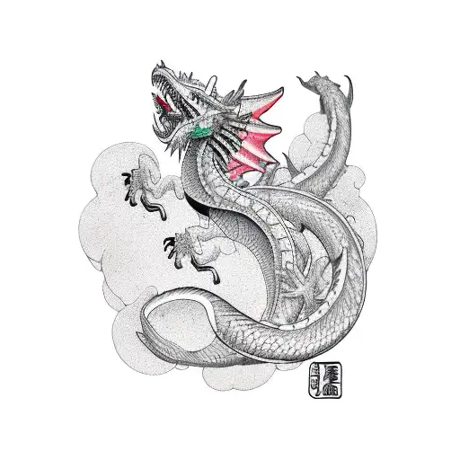 dragón chino tattoo design idea