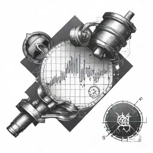 A tattoo of a stock market graph intertwined with gym equipment tattoo design idea