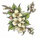 jasmine  cherry blossoms tattoo design idea