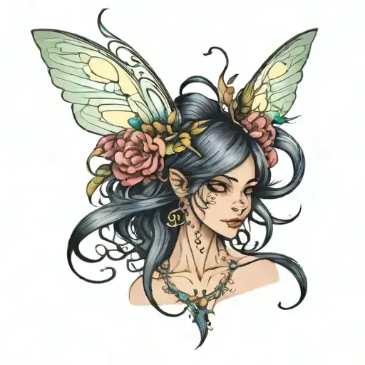 fairy tattoo design idea