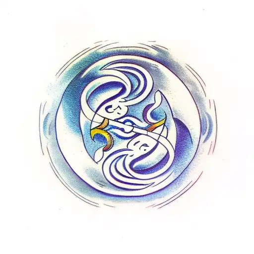 Pisces, yin Yang, 7, 4 tattoo design idea