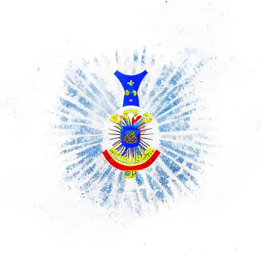 Romanian flag with banner tattoo design idea