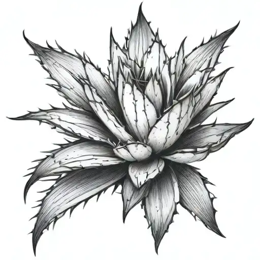 agave plant tattoo design idea