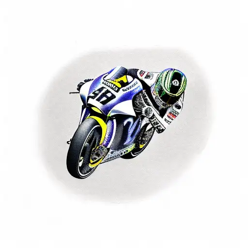 racing bike, valentino rossi tattoo design idea