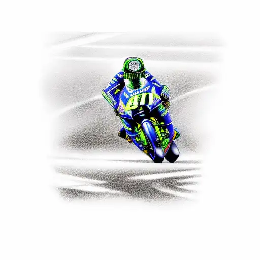 racing bike, valentino rossi, winning tattoo design idea