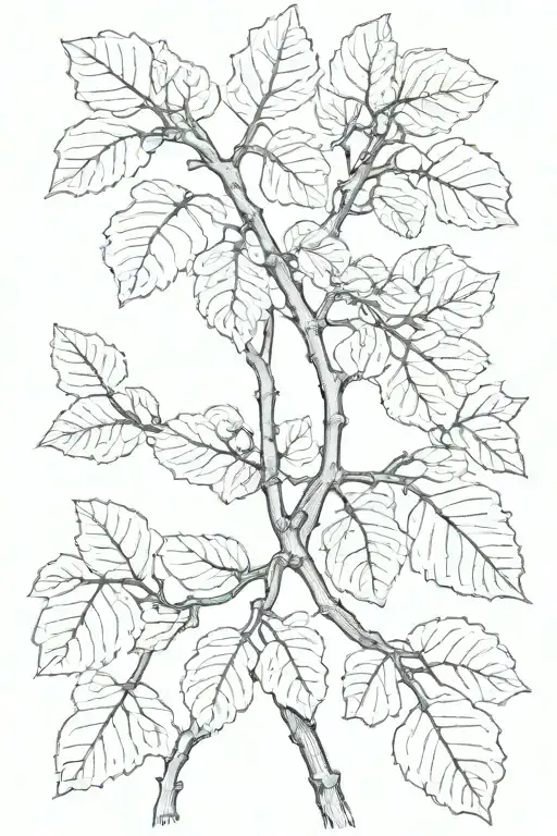 fig tree branch tattoo design idea