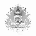 buddha in ancient culture tattoo design idea