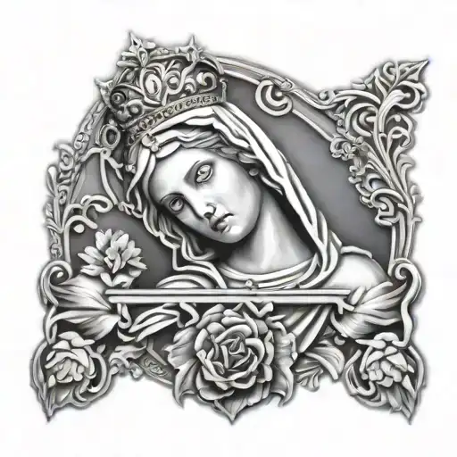 Saint mary tattoo design idea