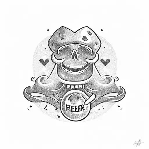 smiling beer that says most hated tattoo design idea