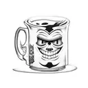 A rebellious beer mug with a mischievous grin and the phrase 'Most Hated' incorporated into a graffiti-style design tattoo design idea