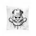 A rebellious beer mug with a mischievous grin and the phrase 'Most Hated' incorporated into a graffiti-style design tattoo design idea