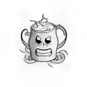 smiling beer that says most hated tattoo design idea
