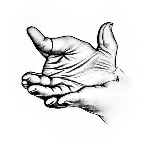 A water droplet forming into a hand to save a drowning person tattoo design idea