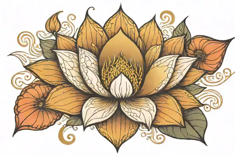 geo lotus with Mandela tattoo design idea