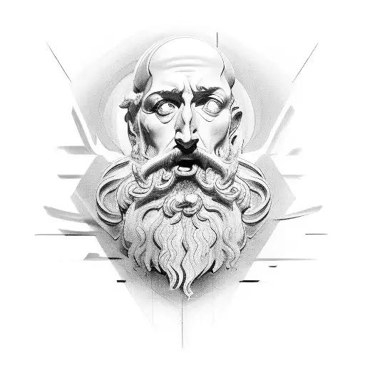 Create a tattoo inspired by Bernini sculptures, depicting a software developer surrounded by dynamic and flowing lines. tattoo design idea