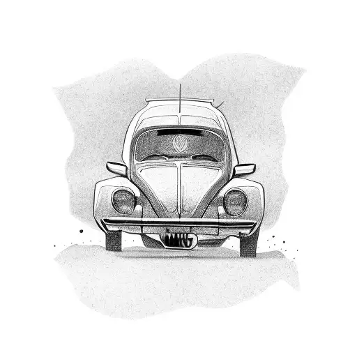 Volkswagen Beetle wife trip tattoo design idea