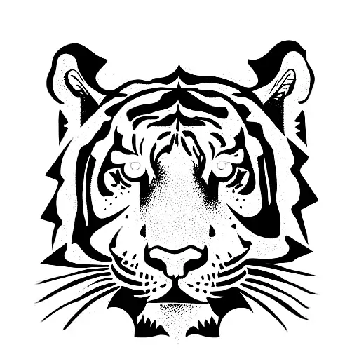 fine line tiger tattoo design idea