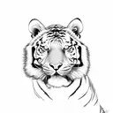 fine line tiger tattoo design idea