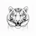 fine line tiger tattoo design idea