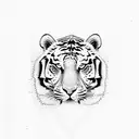 fine line tiger tattoo design idea