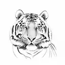 fine line tiger tattoo design idea